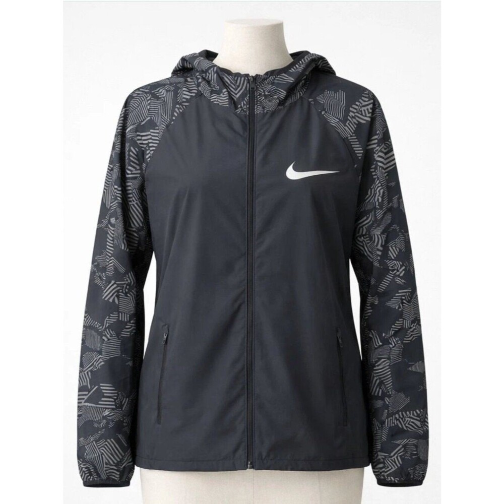 Nike Essential Women’s Flash Reflective Running Hooded Windbreaker Jacket Sz L
